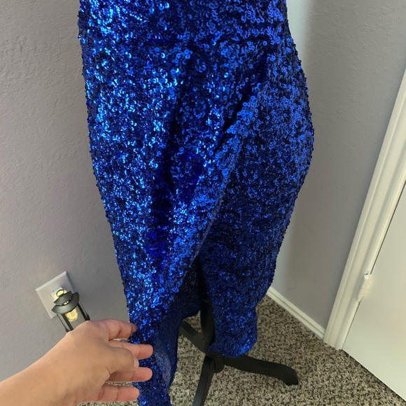 Electric Blue Sequin Dress - Picture 2 of 3